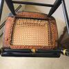 Hand-Painted Hitchcock-Style Rocking Chair, Cane Seat, Black & Gold Village Motif - 4
