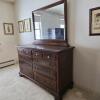 Ethan Allen Solid Antiqued Pine 10-Drawer Dresser with Mirror
