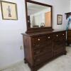 Ethan Allen Solid Antiqued Pine 10-Drawer Dresser with Mirror - 2
