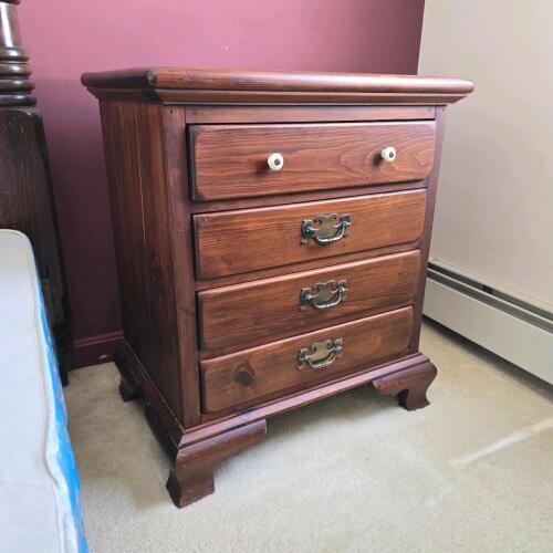 Pair of Solid Pine 4-Drawer Chest, Dovetail Joints
