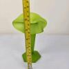 Green Satin Art Glass Vase with Freeform Rim & Hexagonal Base - 4