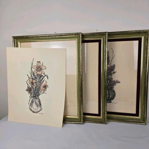 Framed Floral Still Life Prints by Dee F. LoCascio 17"x20"