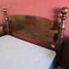 Solid Pine Wooden Headboard, Decorative Turned Posts, Fits Full or Queen Bed