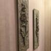 Set of 2 Botanical Relief Wall Art Plaques, 18"x6" Stone-Look Resin - 2