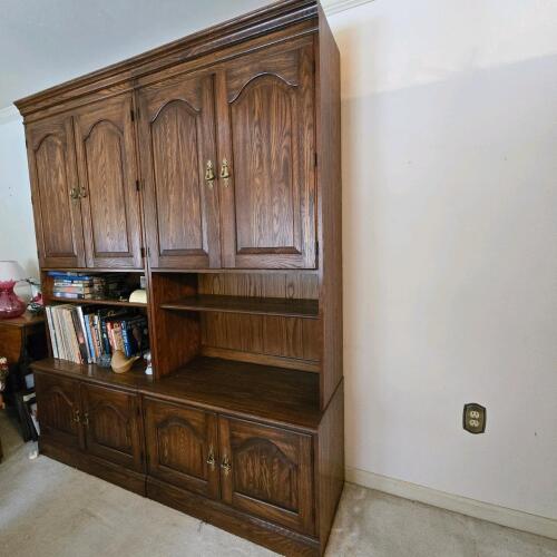Traditional Oak Wall Unit Bookcase,