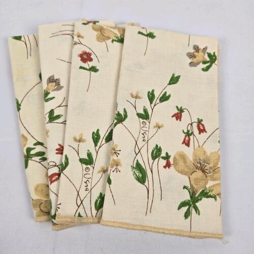 Set of 4 Usna Floral Print Dinner Napkins