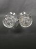 Pair of Clear Pressed Glass Baskets with Floral Etching - 2