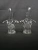 Pair of Clear Pressed Glass Baskets with Floral Etching - 3