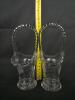Pair of Clear Pressed Glass Baskets with Floral Etching - 7