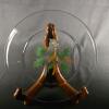 Glass Plate 8" Tufted Titmouse Hand-painted Bird, Gold Rim - 2