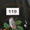 Glass Plate 8" Tufted Titmouse Hand-painted Bird, Gold Rim - 4