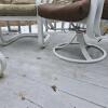 White Aluminum Patio Chair Set with Cushions and Glass-Top Table, Outdoor Lounge Set - 3