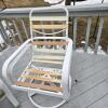 White Aluminum Patio Chair Set with Cushions and Glass-Top Table, Outdoor Lounge Set - 5
