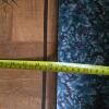 Wood Coffee Table Hand Painted Leaf Motif, Turned Legs, Stretcher Base - 5