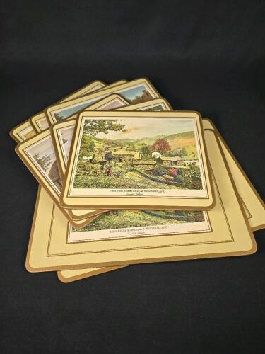 Vintage Pimpernel English Village Scene Cork-Backed Placemats