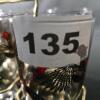 Midcentury Pheasant Highball Glass Set with Metal Carrier, 6 Glasses, Gold & Red Wildlife Design - 4