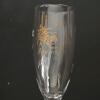 50th Anniversary Champagne Flute & Cake Server Set - Gold Etched & Ribbon Decor - 2
