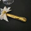 50th Anniversary Champagne Flute & Cake Server Set - Gold Etched & Ribbon Decor - 3