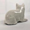 Hand-Painted Glazed Ceramic Cat Figurine, Crackle Finish - 2