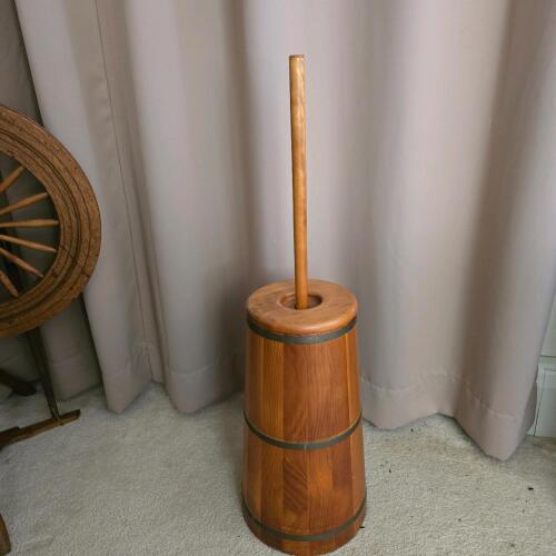 Handcrafted Wooden Butter Churn with Dasher by Kesterson Churn Shop, Bunker