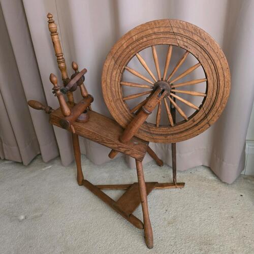 Antique Saxony-Style Spinning Wheel