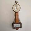 Sessions Banjo Wall Clock, Quartz, 22.5" Tall, Wood Case, Roman Numerals, Brass Eagle Finial