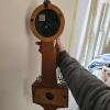 Sessions Banjo Wall Clock, Quartz, 22.5" Tall, Wood Case, Roman Numerals, Brass Eagle Finial - 3