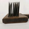 Antique Wool/Flax Hackle Comb &ndash; 48 Iron Tines, Hardwood Handle, 12-inch, Rustic Fiber Tool - 6