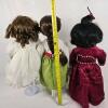 Trio of Porcelain Dolls With Stands - 5