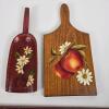 Set of Three Hand-Painted Wooden Kitchen Wall Plaques (Signed R.E.C., 1976) - 4