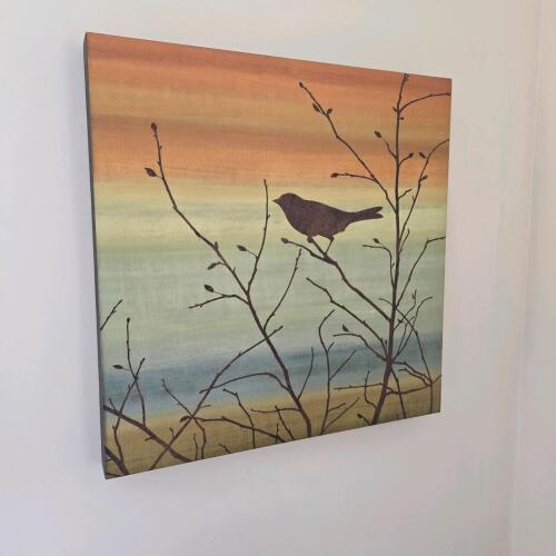 Bird Silhouette Canvas Wall Art, 20"x20"