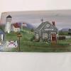 Barrel Stave Hand Painted byVicki Sullivan 30"x4" Rural Village Scene Milton NH Signed 1999 - 7