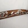 Hand-Painted Rustic Wooden Wall Art, Winter Farm Scene, Signed N. Evans, 46.5"x5.5"