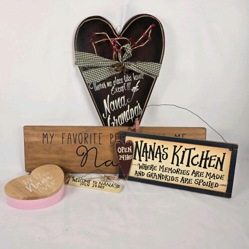 Nana Decorative Wood Sign & Trinket Box Bundle