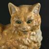 Hand-Painted Ceramic Cat Figurine, 13.5" Long, 1984 Dated, Glossy Glaze, Commemorative Inscription - 2
