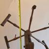 Antique Wooden Yarn Swift, Skein Winder, 6-Armed, Cog Mechanism, ~31" Tall, Maker&rsquo;s Mark "HJ" - 5