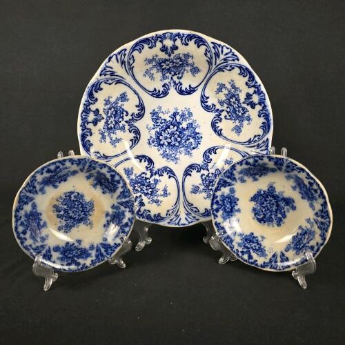 Antique German Libertas Prussia Blue Transferware Plates,