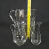 3-Piece Glass Pitcher & Creamer Set &ndash; Etched Floral Large Jug, 2 Small Clear Mini Pitchers - 2