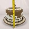 Brown Jasperware Cheese Dome with Hunting Scene and Oak Leaf Relief - 8
