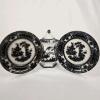 Antique BRW & Co. Korean Pattern Transferware Set &ndash; 2 Plates & Covered Sugar Bowl