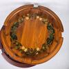 Pair of 16" Hand-Painted Wooden Lazy Susans, Unique Fruit & Floral Designs - 2