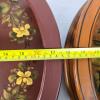 Pair of 16" Hand-Painted Wooden Lazy Susans, Unique Fruit & Floral Designs - 7