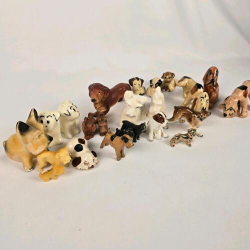 Vintage Lot of Small Dog Figurines &ndash; Ceramic & Porcelain, Various Breeds