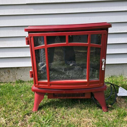Twin Star Red Electric Fireplace Stove Heater
