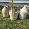 Antique American Stoneware Jugs, 1 Gallon, Salt Glaze, Eagle Decoration, c.1890-1920, Set of 3 - 3