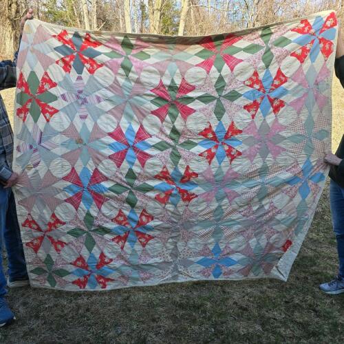 Vintage Star Patchwork Quilt 84"x84" Cotton