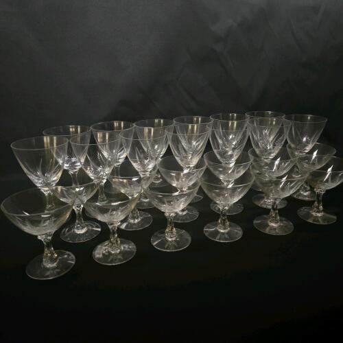Etched Crystal Stemware, Floral Motif