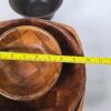 Wooden Salad Bowl Set &ndash; 6-Piece, Mixed Wood Tones, Patchwork Design - 5