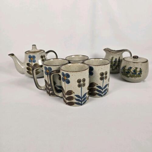 Vintage Ceramic Tea Set with Floral Design