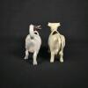 Pair of Cow-Shaped Porcelain Creamers, Hand-Painted Floral & Realistic Design, 4" Tall - 3